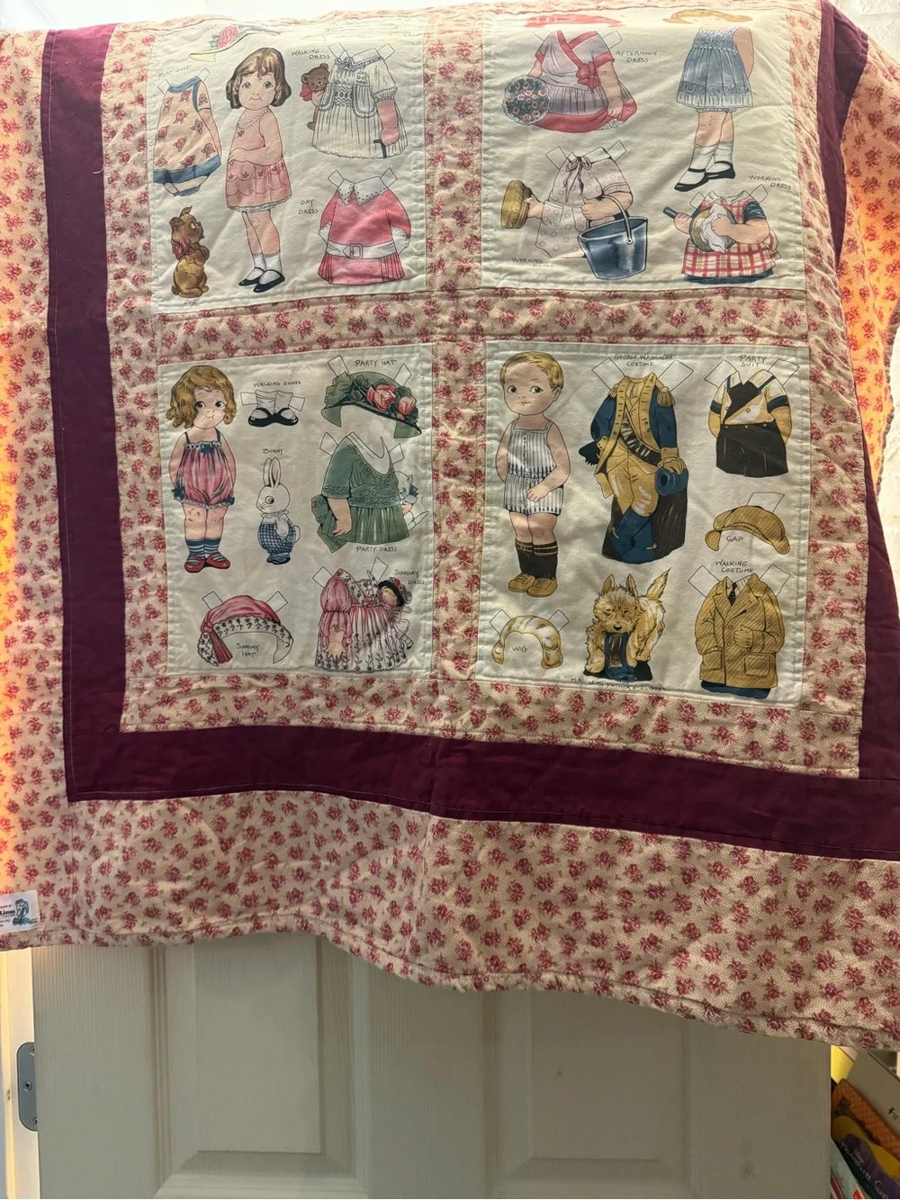 Kids quilt  - Cream & Pink Floral